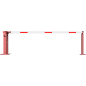 Manual barrier | with pneumatic spring | and fixed pole support | clear width: 3000 mm | with triangular lock and Euro profile cylinder lock at the main support